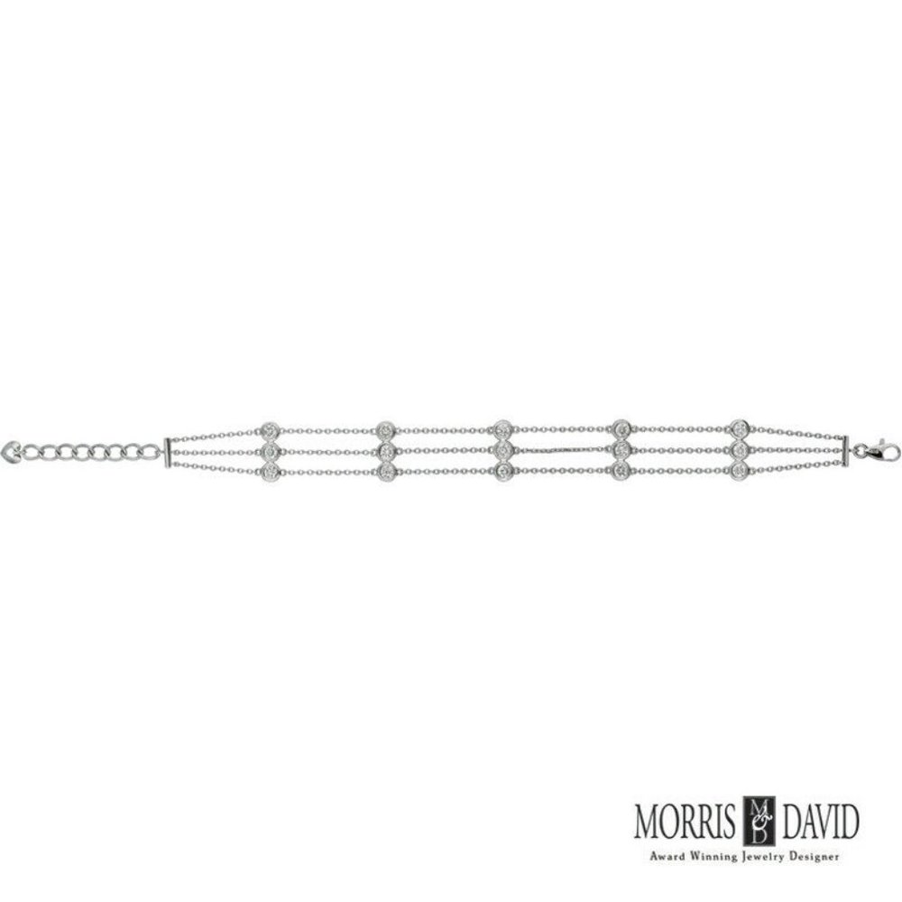 2.00 Carat Natural 3 Rows Diamond Bracelet